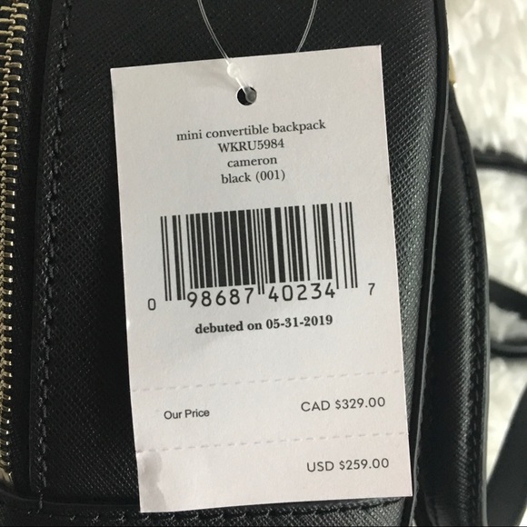 NWT Kate Spade Mini Convertible Backpack Crossbody - Picture 6 of 6